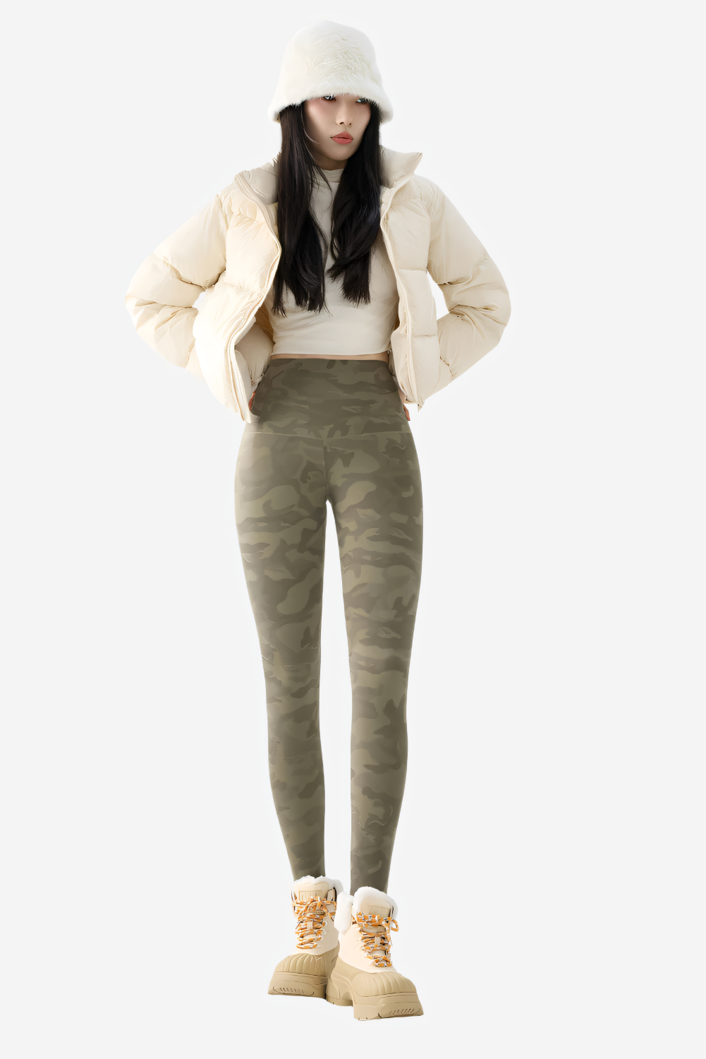 Stealth Thermal Camo Leggings LAZERorange