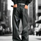 Urbane Wide-Leg Leather Pants - LAZERorange