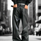 Urbane Wide-Leg Leather Pants LAZERorange