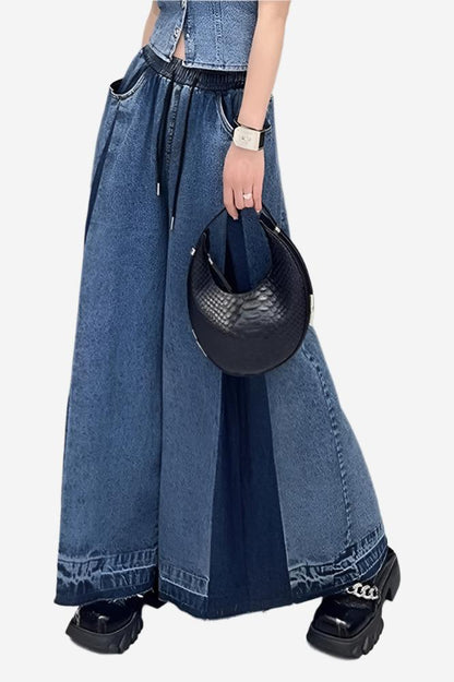 Eclipse Pleat Wide-Leg Jeans