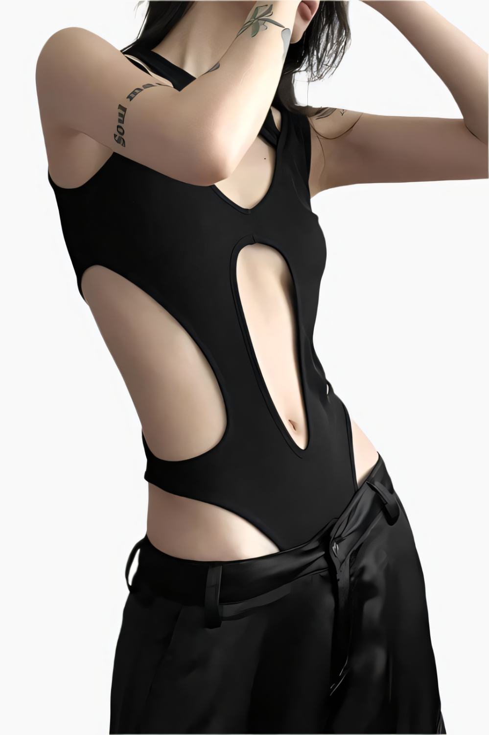 Void Essence Cutout Bodysuit LAZERorange