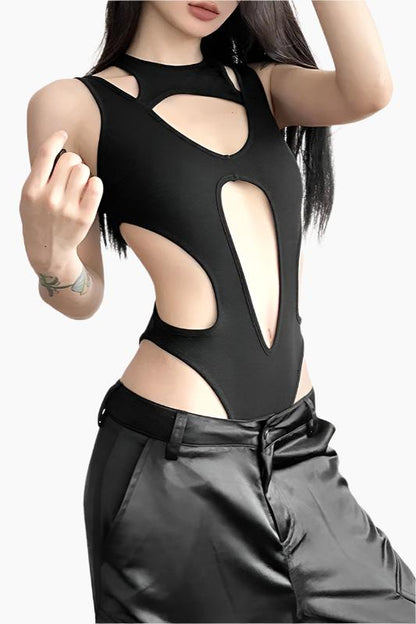 Void Essence Cutout Bodysuit - LAZERorange