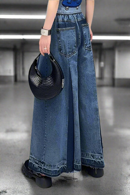 Eclipse Pleat Wide-Leg Jeans