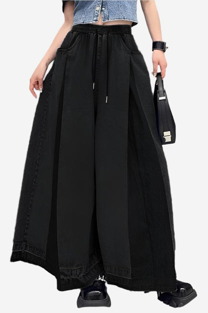 Eclipse Pleat Wide-Leg Jeans