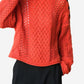 Ember Knit Button-Shoulder Sweater LAZERorange