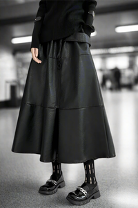 Neo-Noir A-Line Skirt LAZERorange