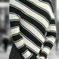 Noir Stripes Irregular Knit Sweater LAZERorange