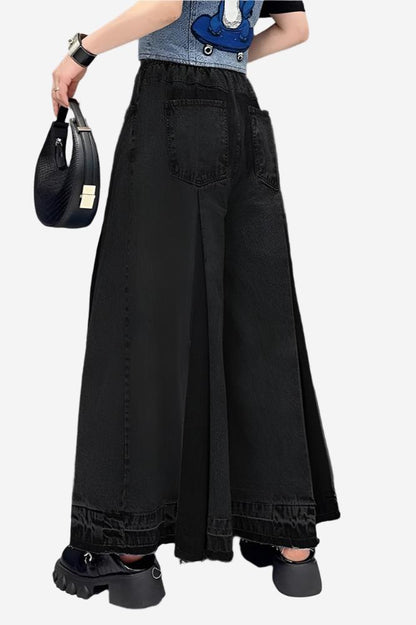 Eclipse Pleat Wide-Leg Jeans