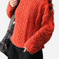 Ember Knit Button-Shoulder Sweater LAZERorange