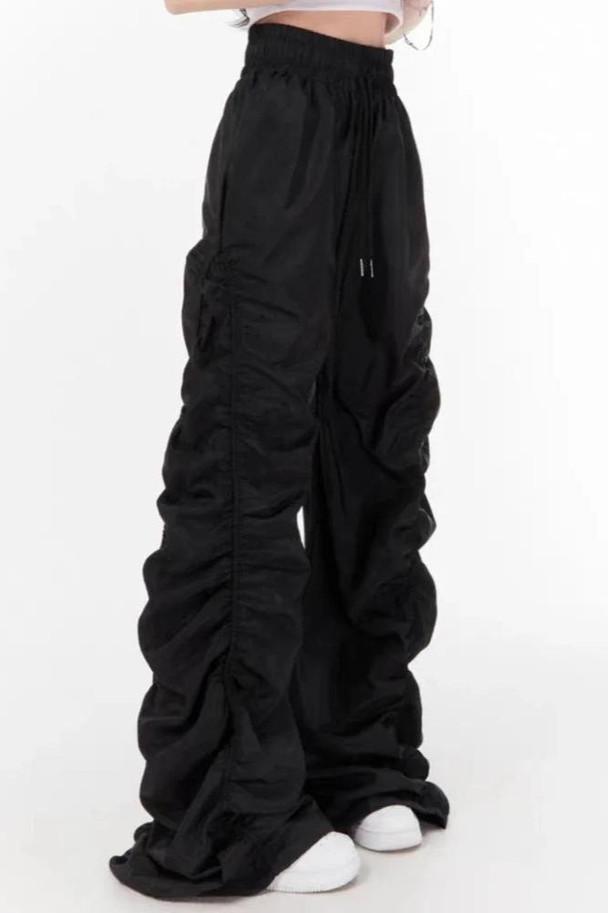 Ruched Dystopia Wide-Leg Pants