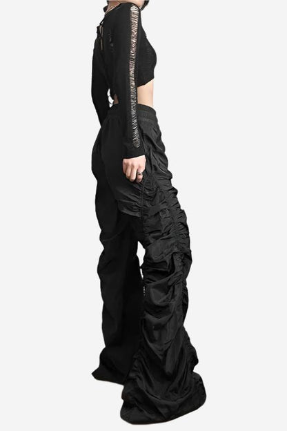 Ruched Dystopia Wide-Leg Pants