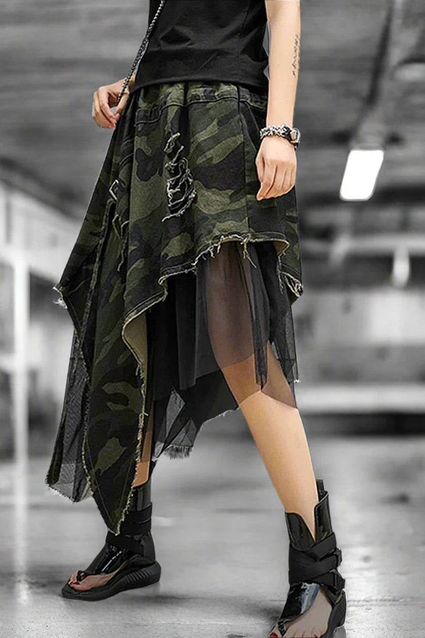 Recon Asymmetrical Camo Skirt