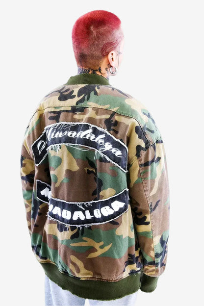 Rebel Camo Patch Bomber Jacket