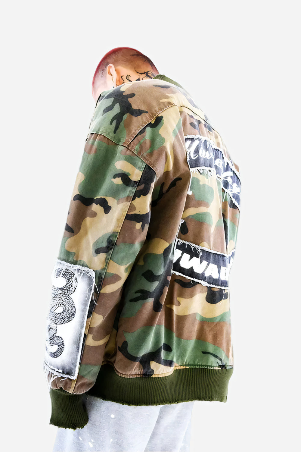 Rebel Camo Patch Bomber Jacket LAZERorange