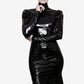 Cyber Siren Patent Sheath Dress LAZERorange