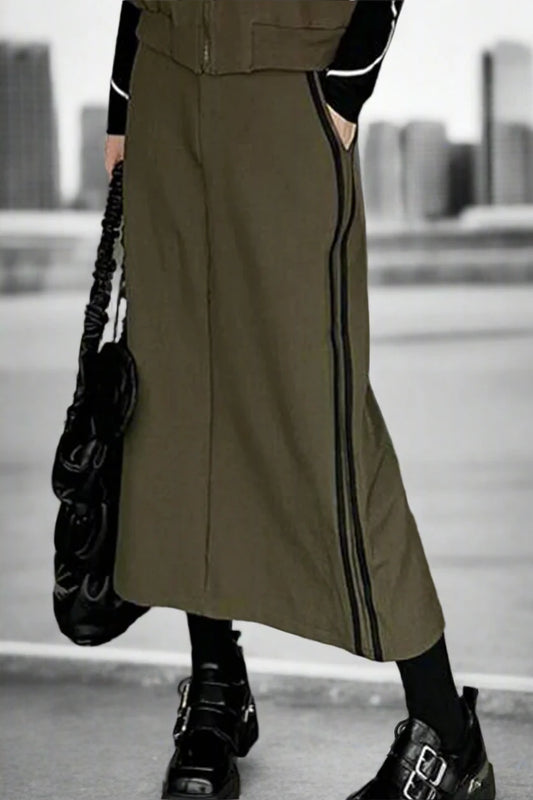 Cyber Stride Midi Skirt