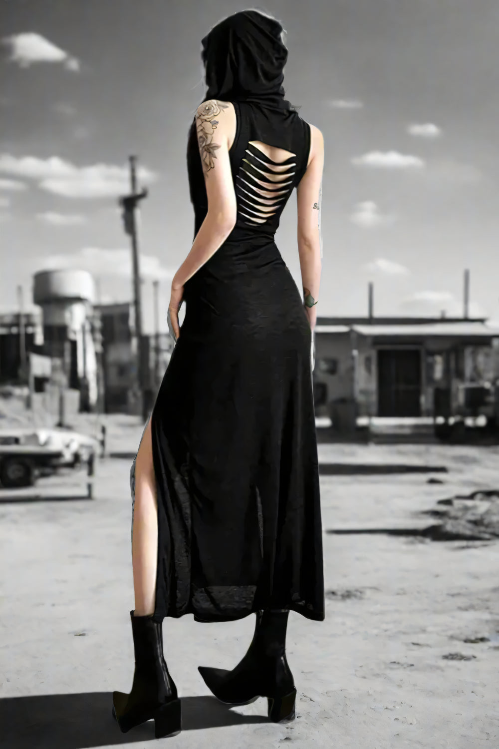 Wasteland Shroud Hooded Dress LAZERorange