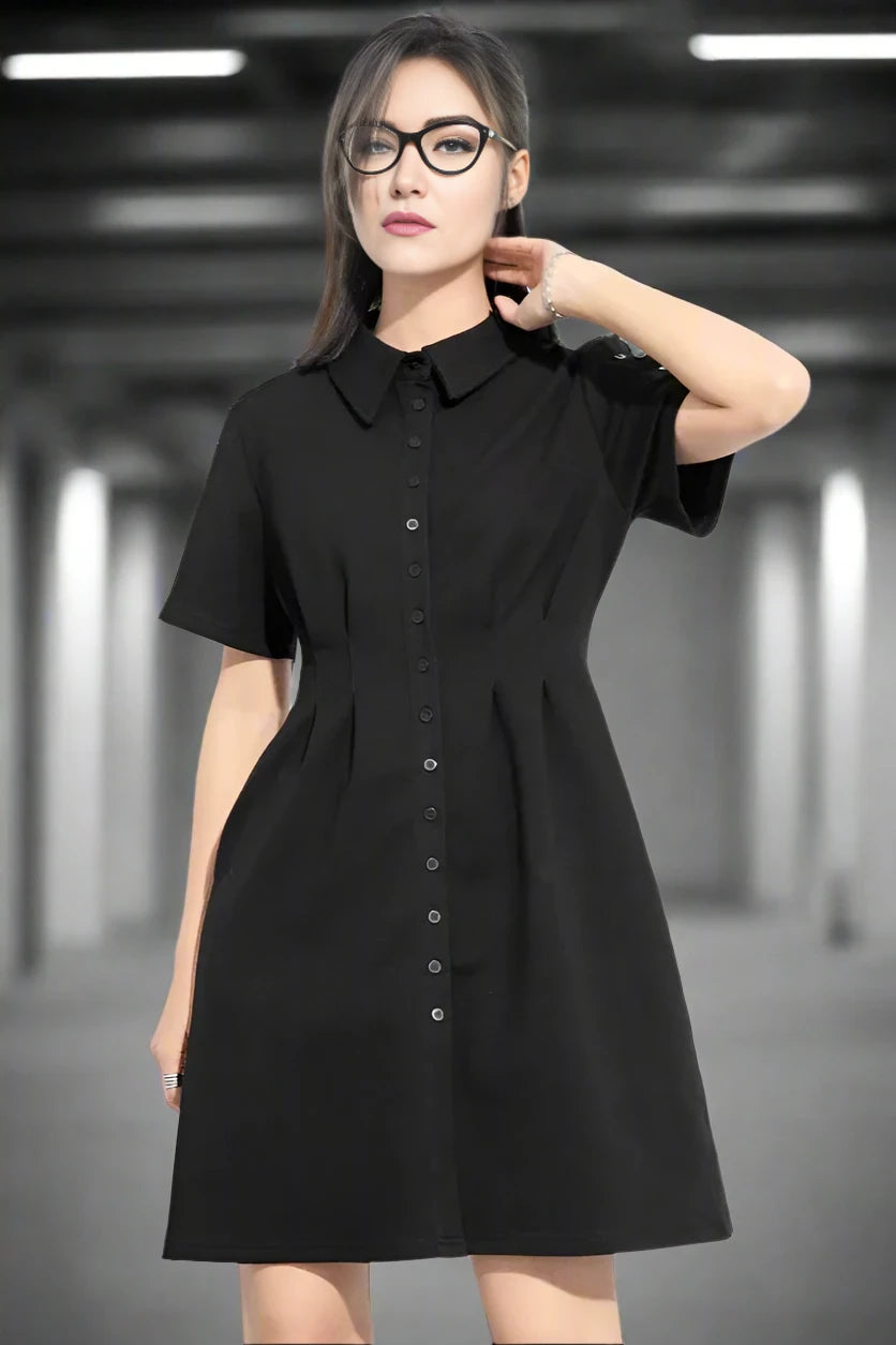 Eclipse Pleated Shirt Dress