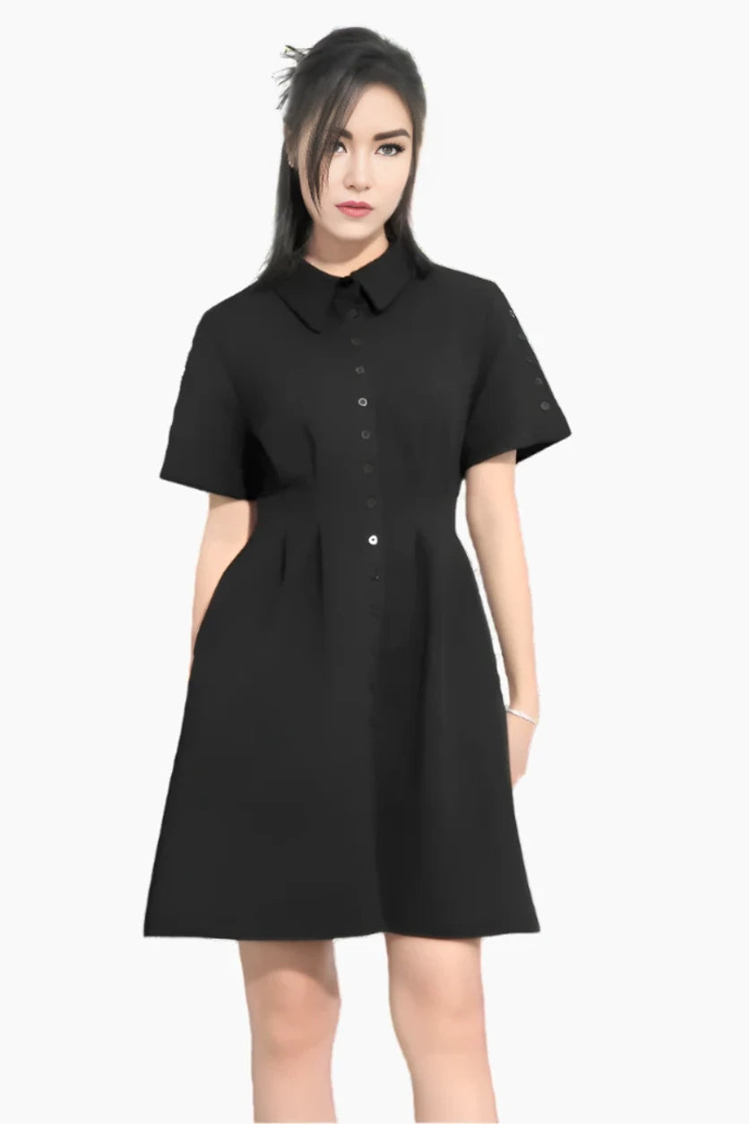 Eclipse Pleated Shirt Dress