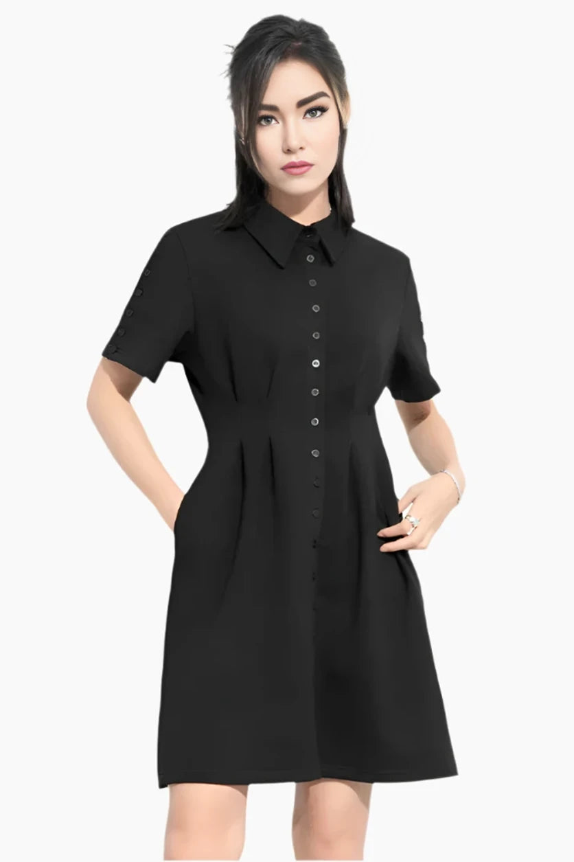 Eclipse Pleated Shirt Dress