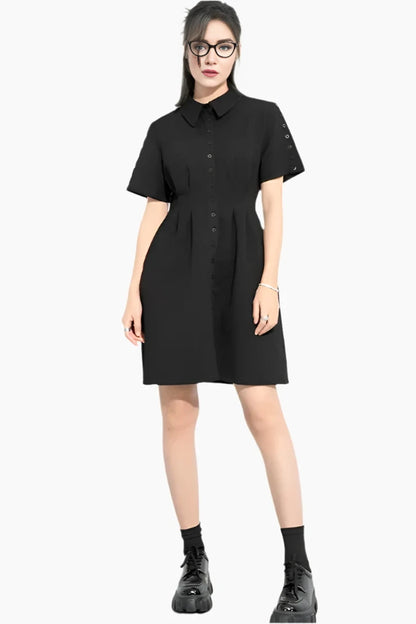 Eclipse Pleated Shirt Dress