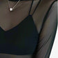 Ethereal Veil Mesh Top LAZERorange