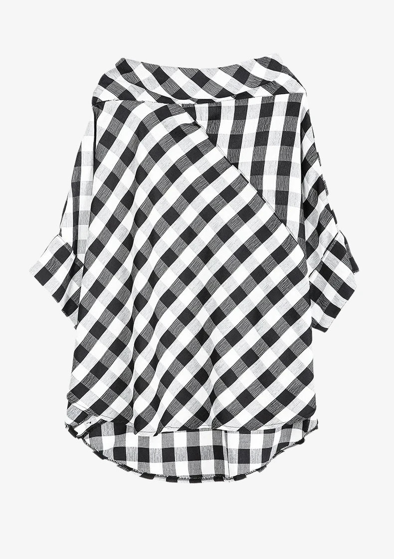 Gridflow Oversized Plaid Top - LAZERorange