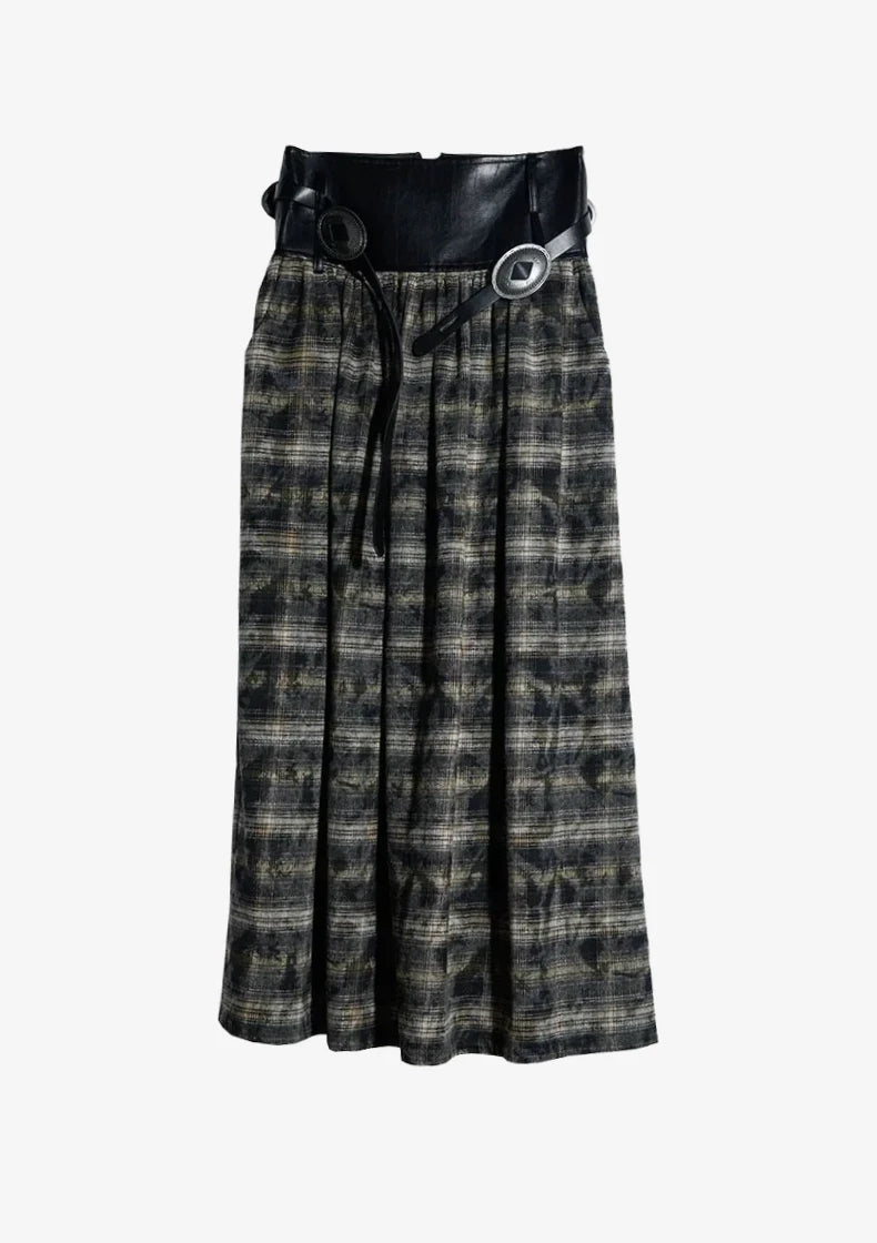 Grunge Plaid Revival Skirt