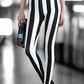 Monochrome Motion Striped Leggings LAZERorange