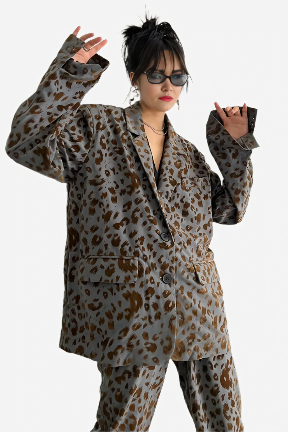 Leopard Luxe Oversized Blazer LAZERorange