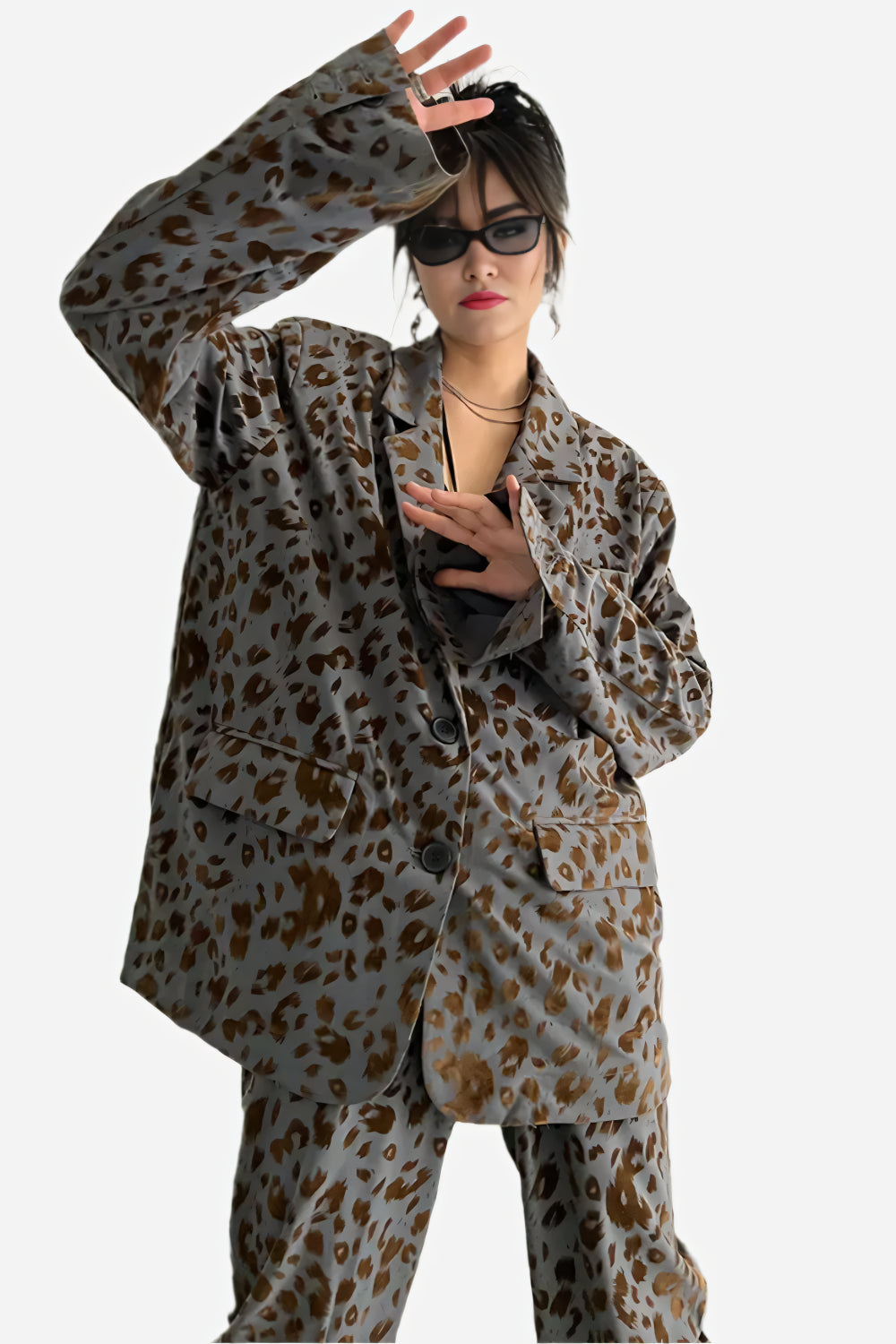 Leopard Luxe Oversized Blazer LAZERorange