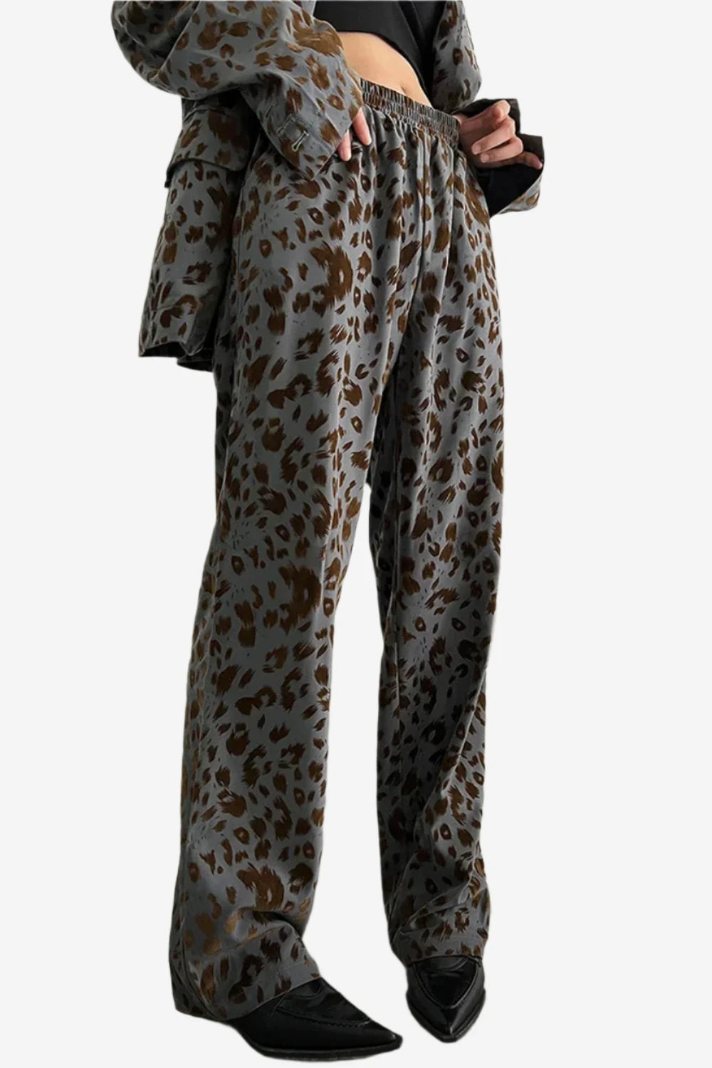 Leopard Luxe Wide-Leg Trousers