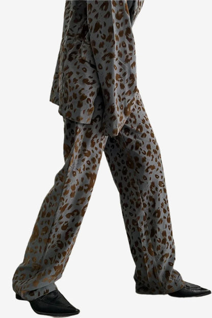 Leopard Luxe Wide-Leg Trousers