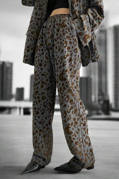 Leopard Luxe Wide-Leg Trousers