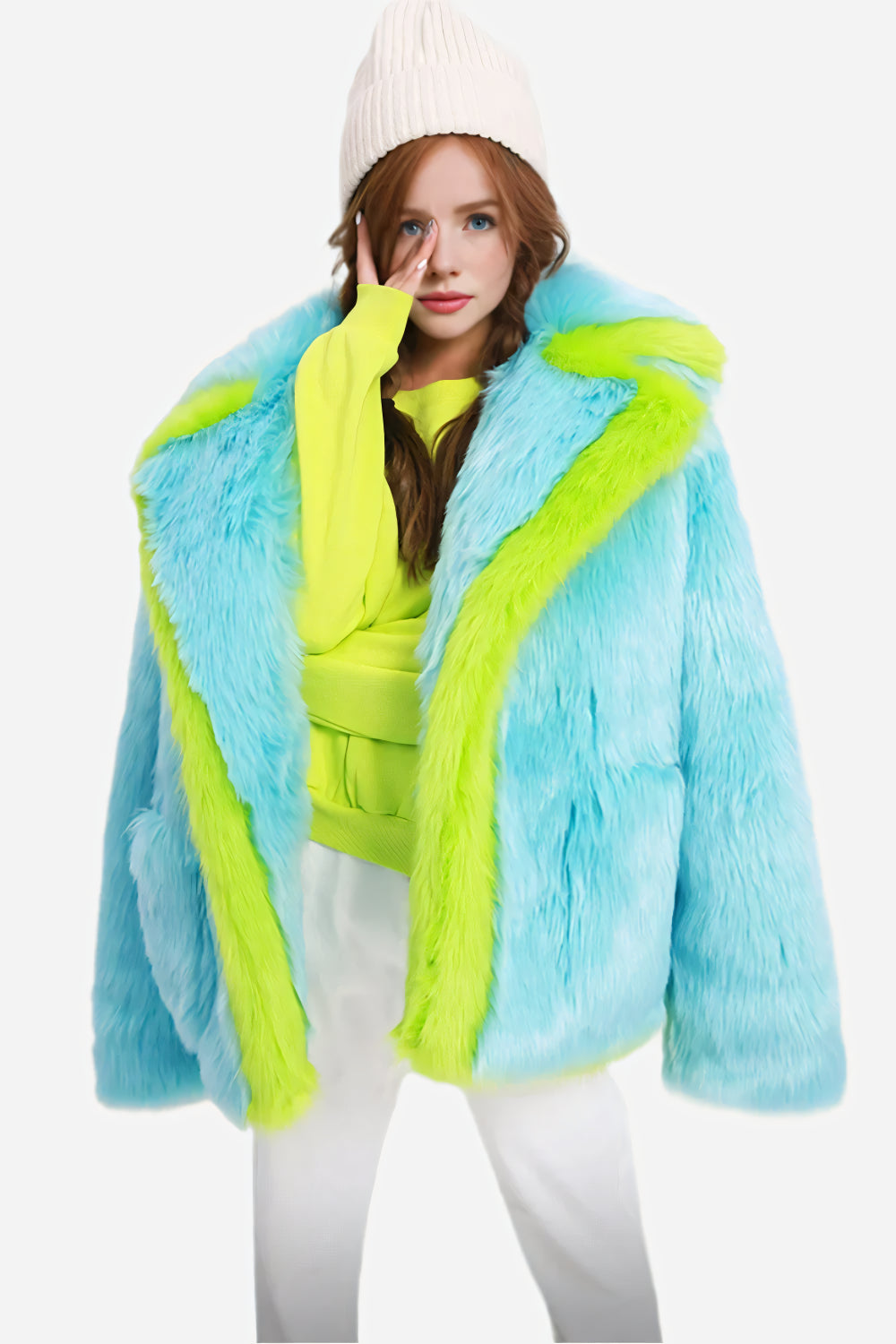 Electric Frost Plush Coat LAZERorange