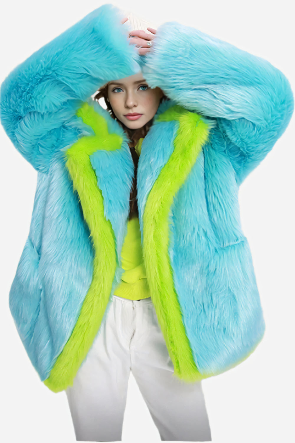 Electric Frost Plush Coat LAZERorange