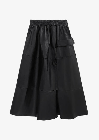 Neo-Noir A-Line Skirt LAZERorange