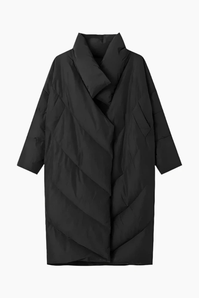 Obsidian Layered Cocoon Coat LAZERorange