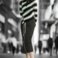 Noir Stripes Irregular Knit Sweater LAZERorange