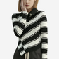 Noir Stripes Irregular Knit Sweater LAZERorange