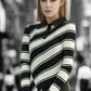 Noir Stripes Irregular Knit Sweater LAZERorange