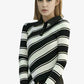 Noir Stripes Irregular Knit Sweater LAZERorange