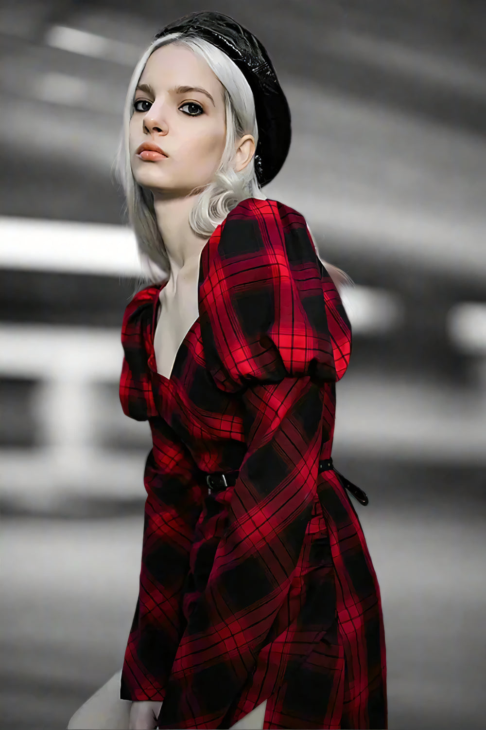 Rebel Princess Plaid Dress LAZERorange