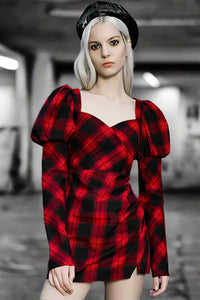 Rebel Princess Plaid Dress LAZERorange