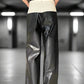 Dual-Tone Straight Leg Pants - LAZERorange