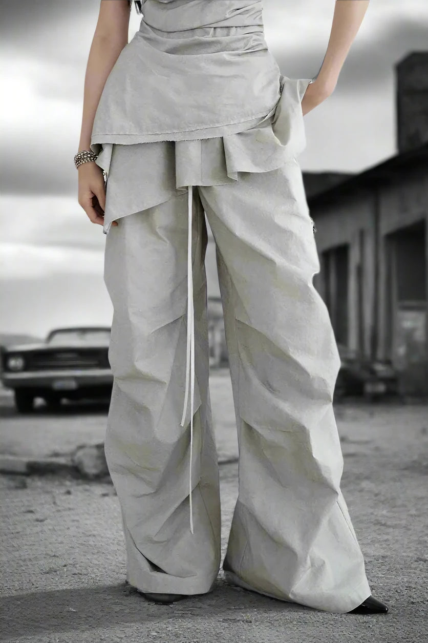 Dune Drift Ruffled Wide-Leg Pants