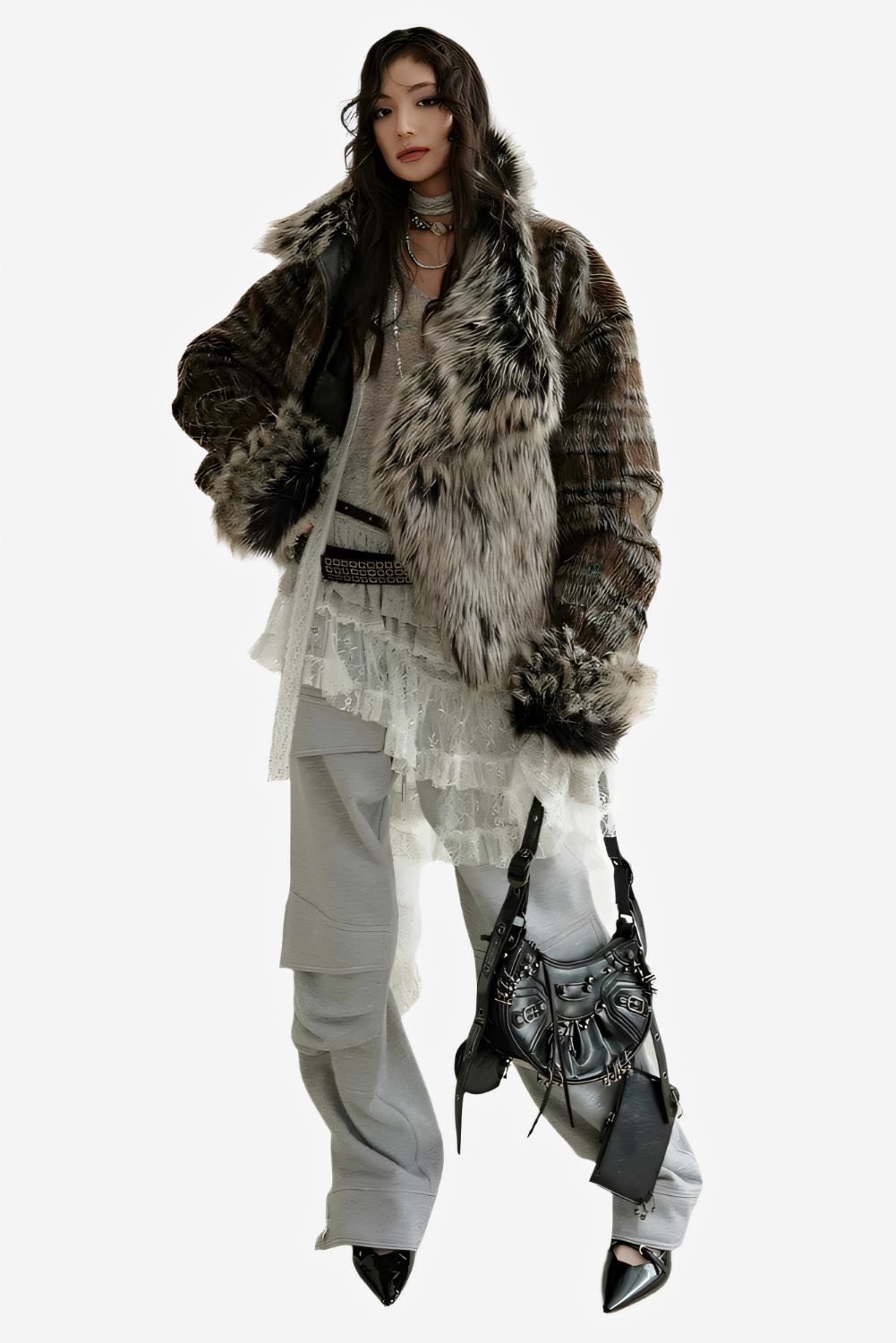 Dual Realm Reversible Fur Jacket LAZERorange