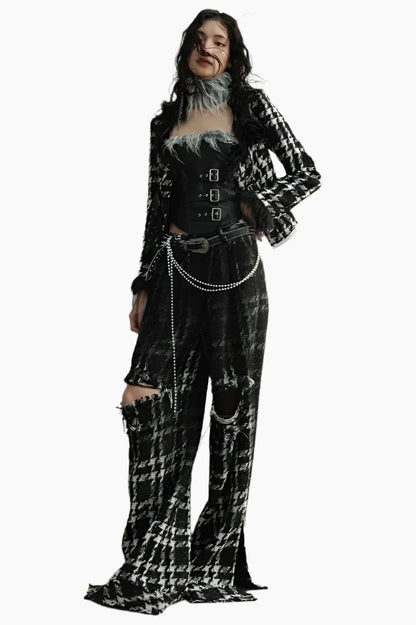 Rebel Plaid Shred Pants