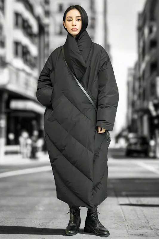 Obsidian Layered Cocoon Coat LAZERorange