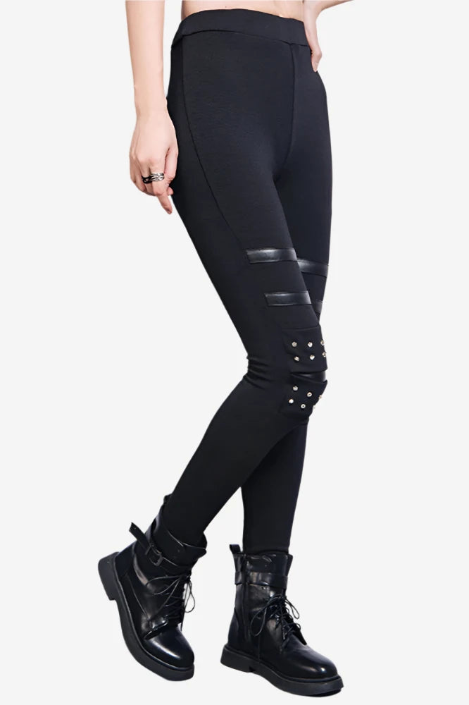 Noir Rivet Leggings